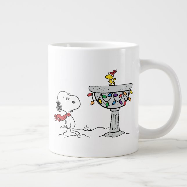 Grande Tasse cacahuètes | Snoopy & Woodstock Froid Birdbath (Droite)