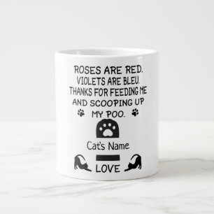 Grande Tasse cadeau amoureux des chats personnalisé, nom du cha