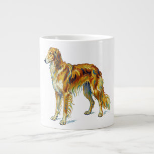 Grande Tasse Cadeau Chien Couleurs Vives Dessin de Saluki Chien