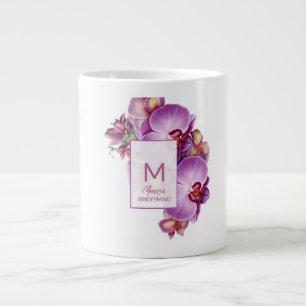 Grande Tasse Cadeau de Bridesmaid Orchidées florales