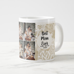 Grande Tasse Cadeau de collage de photos florales personnalisé