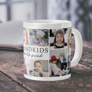Grande Tasse Cadeau de collage photo pour petits-enfants