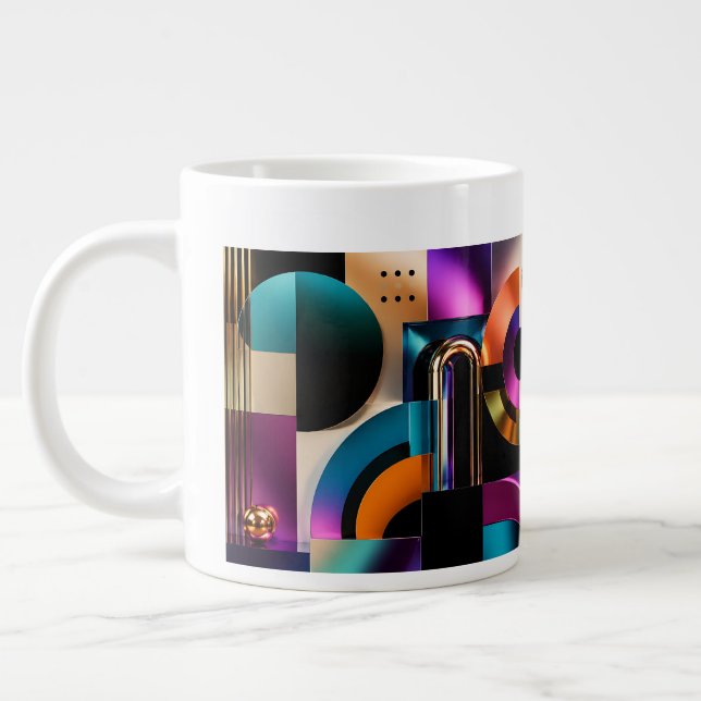 Grande Tasse Cadeau de design de formes géométriques abstraites (Gauche)