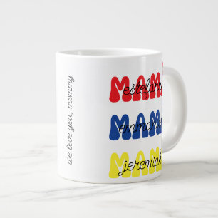 Grande Tasse Cadeau de la fête des mères Mamá Retro Noms des en