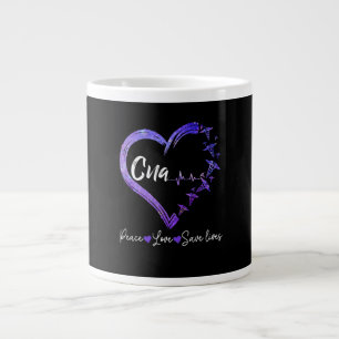 Grande Tasse Cadeau de l'infirmière Amour CNA Peace Love Lives