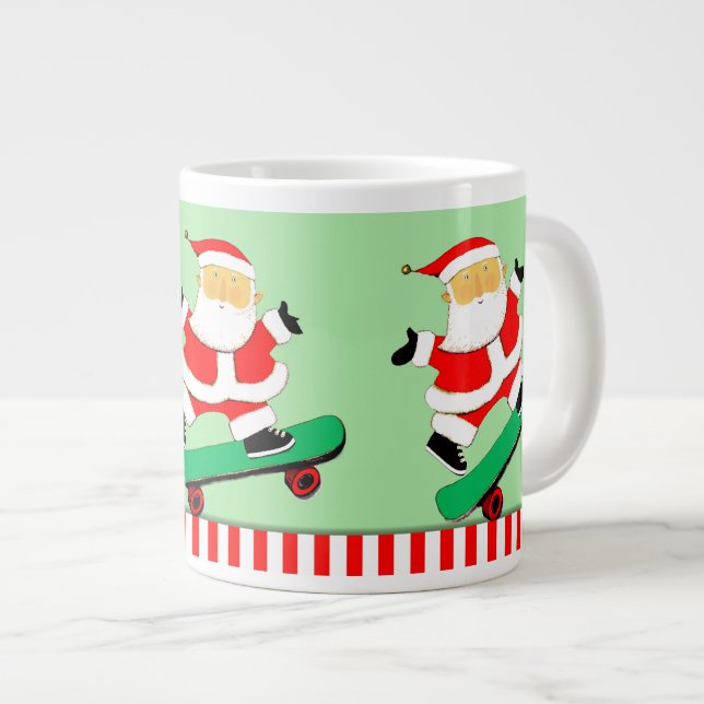 Grande Tasse Cadeau de Noël de planche à roulettes (Devant droit)