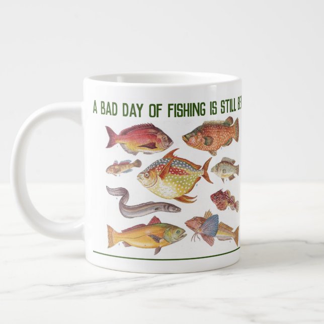 Grande Tasse Cadeau de pêcheur. Pêche ou pêche à la ligne (Gauche)