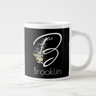 Grande Tasse Cadeau de retraite employeur Monogramme fleur sau