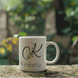 Grande Tasse Cadeau de retraite monogramme aquarelle employeur