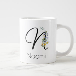 Grande Tasse Cadeau de retraite monogramme aquarelle employeur 