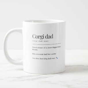 Grande Tasse Cadeau de style dictionnaire Définition Papa Corgi