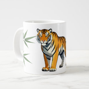 Grande Tasse Cadeau de tigre de dessin animé Tigre amateur Oran