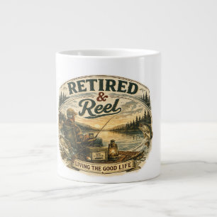Grande Tasse Cadeau de vie lacustre pour pêcheur à la retraite