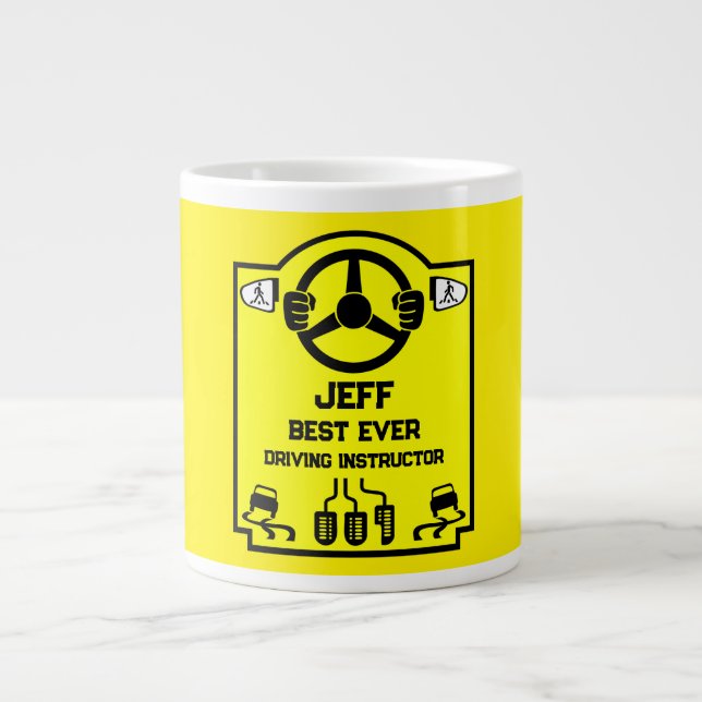 Grande Tasse Cadeau drôle pour moniteur d'auto-école (Devant)