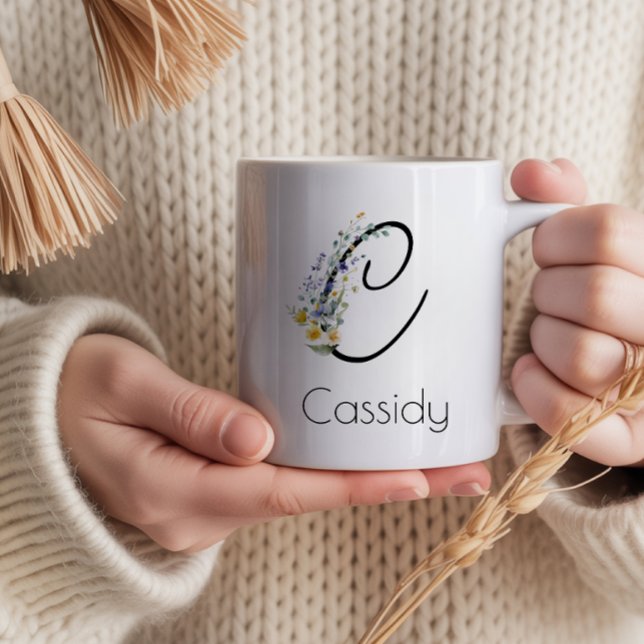 Grande Tasse Cadeau féminin de retraite monogramme de l'employe (Créateur téléchargé)