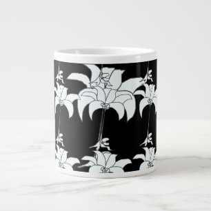 Grande Tasse Cadeau Floral Noir Blanc