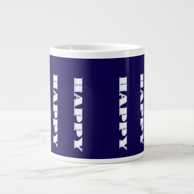Grande Tasse Cadeau Logo Bleu foncé HAPPY (Devant)