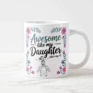 Grande Tasse Cadeau papa & fille Super Comme Mon Art Fille