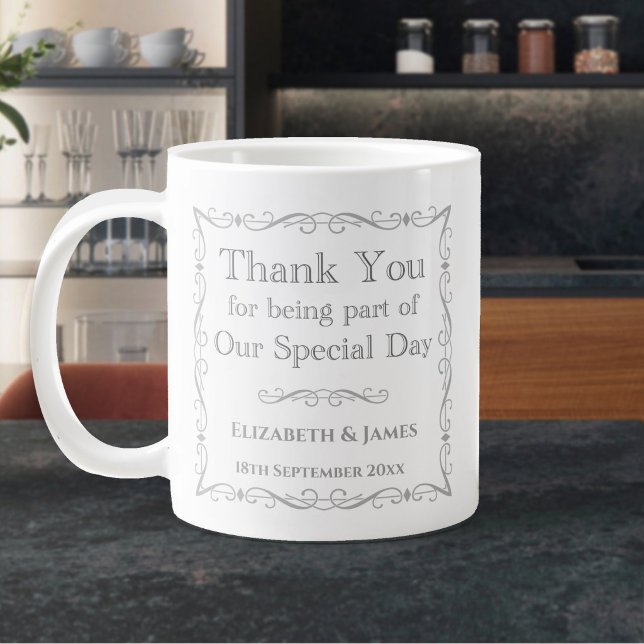 Grande Tasse Cadeau pour les invités de mariage (Large Wedding Guests Thank-You Mug)