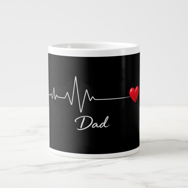 Grande Tasse Cadeau pour papa Ligne d'amour (Devant)