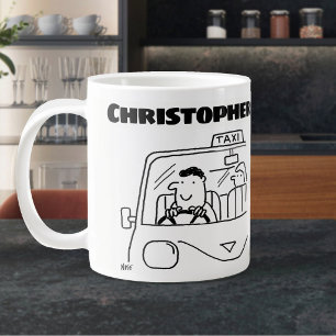 Grande Tasse Cadeau pour un chauffeur de taxi avec nom