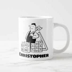 Grande Tasse Cadeau pour un Constructeur avec Nom Ajouté Géant 