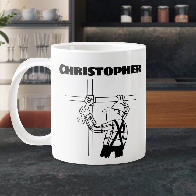 Grande Tasse Cadeau pour un échafaudage avec nom ajouté Géant C (Large Mug for a Scaffolder)