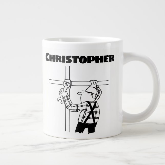 Grande Tasse Cadeau pour un échafaudage avec nom ajouté Géant C (Droite)