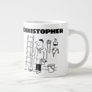 Grande Tasse Cadeau pour un Handyman avec un nom ajouté