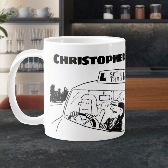 Grande Tasse Cadeau pour un moniteur d'auto-école avec le nom a (Large Mug for a Driving Instructor or Examiner)