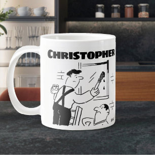 Grande Tasse Cadeau pour un peintre & décorateur avec nom géant