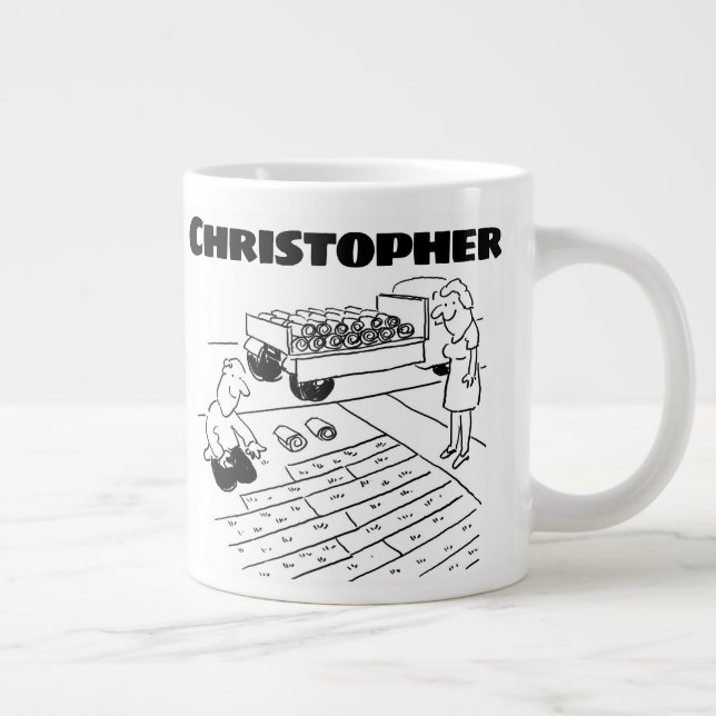 Grande Tasse Cadeau pour une couche de gazon avec nom (Droite)