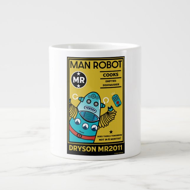 Grande Tasse Cadeaux Robot Pour Hommes Et Femmes Anniversaires (Devant)
