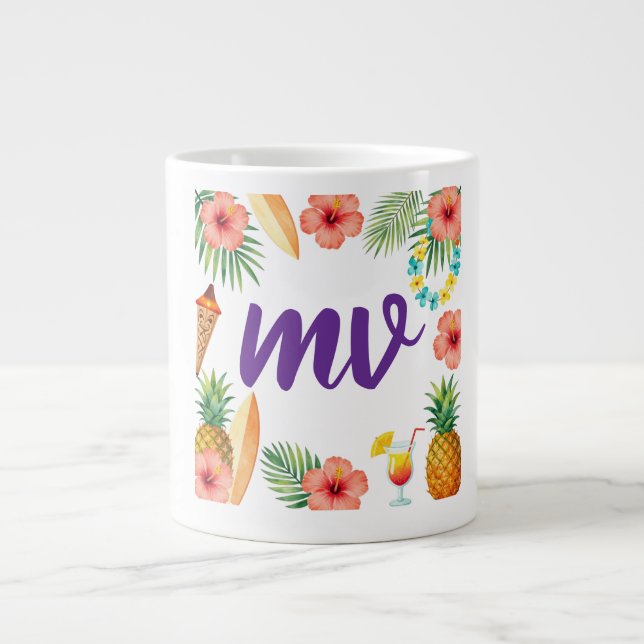 Grande Tasse Cadre de Hibiscus Tropical Vibes Aloha (Devant)