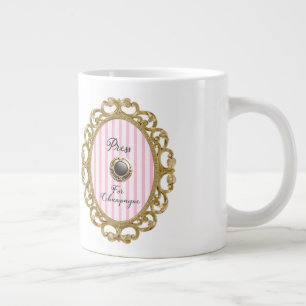 Grande Tasse Cadre de Luxe Baroque en Or Rose Press For Champag