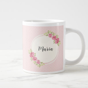 Grande Tasse Cadre de roses vintage shabby chic
