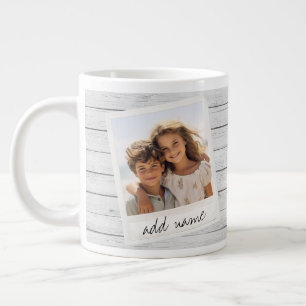 Grande Tasse Cadre photo rustique avec impression de fond en pl