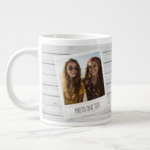 Grande Tasse Cadres Photo Rustiques 2 - Impression sur Bois Shi