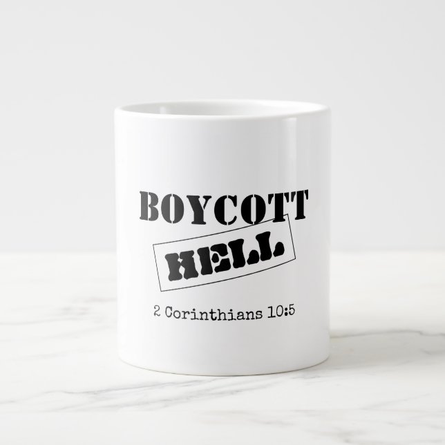 GRANDE TASSE CAFÉ JUMBO BEAUCOUP : BOYCOTT HELL (Devant)