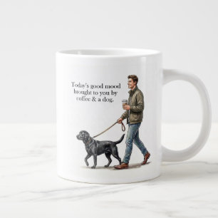Grande Tasse Café & un Labrador noir pour bien commencer la jou