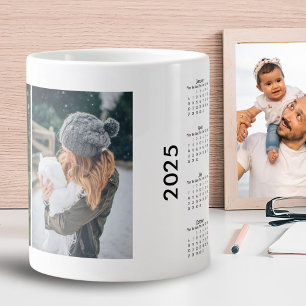Grande Tasse Calendrier 2025 de collage photo personnalisé 2