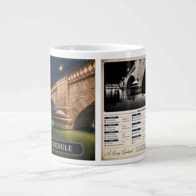 Grande Tasse Calendrier d'éclairage du pont de Londres 2026 (Devant)