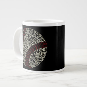 Grande Tasse Calligramme des mots de baseball