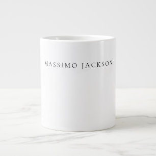 Grande Tasse Calligraphie chic simple et élégante en noir et bl