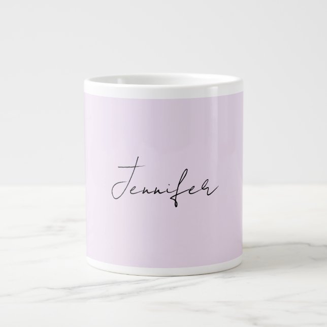 Grande Tasse Calligraphie couleur pastel Élégant Simple Nom (Devant)