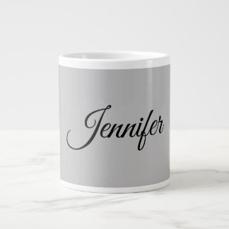 Grande Tasse Calligraphie Élégant Gris rétro Gris