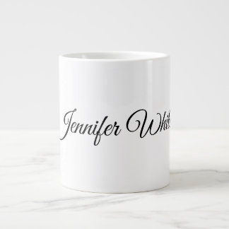 Grande Tasse Calligraphie Elegant noir & blanc Rétro