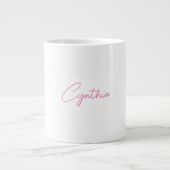 Grande Tasse Calligraphie minimaliste moderne en plaine Ajouter (Devant)