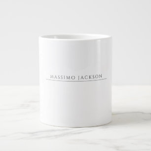 Grande Tasse Calligraphie Nom Propre Chic Simple Élégant Noir B