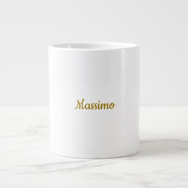 Grande Tasse Calligraphie Professionnel Élégant Couleur Or (Devant)